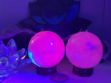 Load image into Gallery viewer, Mangano Pink Calcite Spheres with Stands