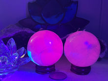 Load image into Gallery viewer, Mangano Pink Calcite Spheres with Stands