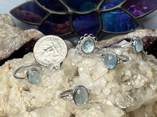 Load image into Gallery viewer, Aquamarine Sterling Silver Adjustable Rings