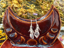 Load image into Gallery viewer, Herkimer Diamond Quartz Wire Wrapped Sterling Silver Earrings