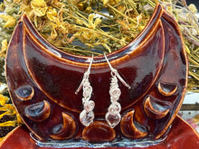 Load image into Gallery viewer, Herkimer Diamond Quartz Wire Wrapped Sterling Silver Earrings