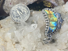 Load image into Gallery viewer, Labradorite Sterling Silver Crescent Moon Pendants