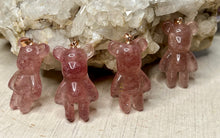 Load image into Gallery viewer, Strawberry Quartz Bear Pendant