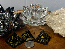Load image into Gallery viewer, Shungite Pyramids with Elemental Symbols