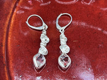Load image into Gallery viewer, Herkimer Diamond Quartz Wire Wrapped Sterling Silver Earrings