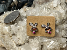 Load image into Gallery viewer, Multicolored Tourmaline Rabbit Silver Plated Earrings