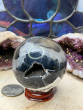 Load image into Gallery viewer, Banded Black Agate Spheres
