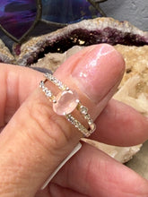 Load image into Gallery viewer, Rose Quartz Size 8 925 Sterling Silver Ring
