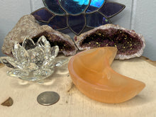 Load image into Gallery viewer, Tangerine Selenite Moon Bowl
