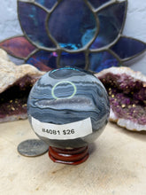 Load image into Gallery viewer, Banded Black Agate Spheres
