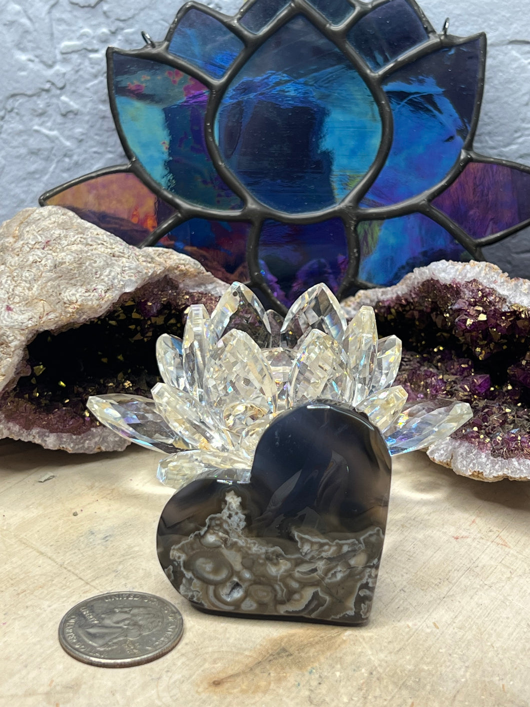 Volcanic Agate Hearts