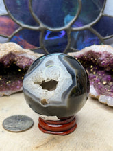 Load image into Gallery viewer, Banded Black Agate Spheres
