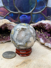 Load image into Gallery viewer, Banded Black Agate Spheres
