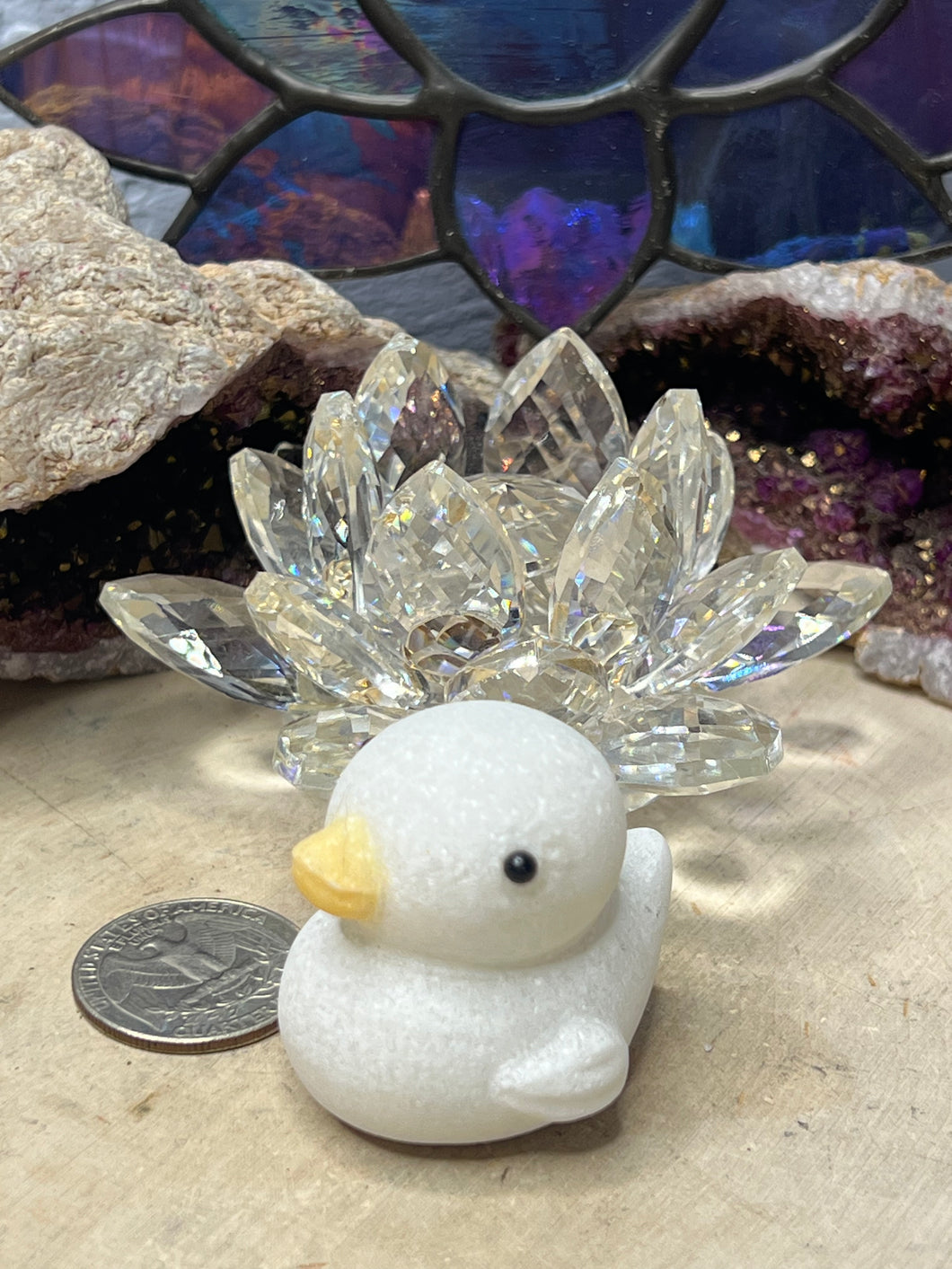 Calcite and Jade Ducks