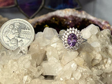 Load image into Gallery viewer, Amethyst Sterling Silver Ring, Pendant, Earrings Set
