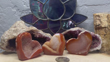 Load and play video in Gallery viewer, Carnelian Druzy Hearts
