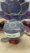 Load and play video in Gallery viewer, Banded Black Agate Spheres

