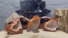 Load and play video in Gallery viewer, Carnelian Druzy Hearts
