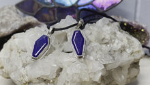Load and play video in Gallery viewer, Lapis Lazuli Sterling Silver Coffin Pendants
