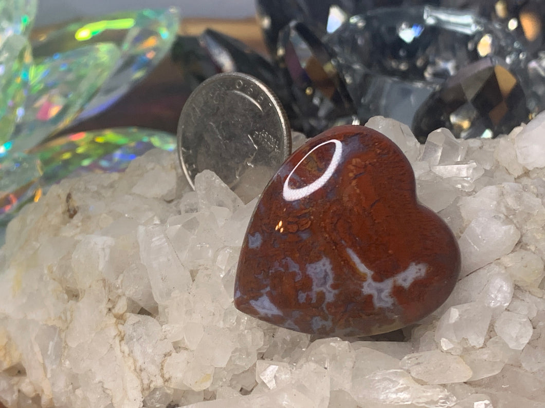 Red Moss Agate Hearts