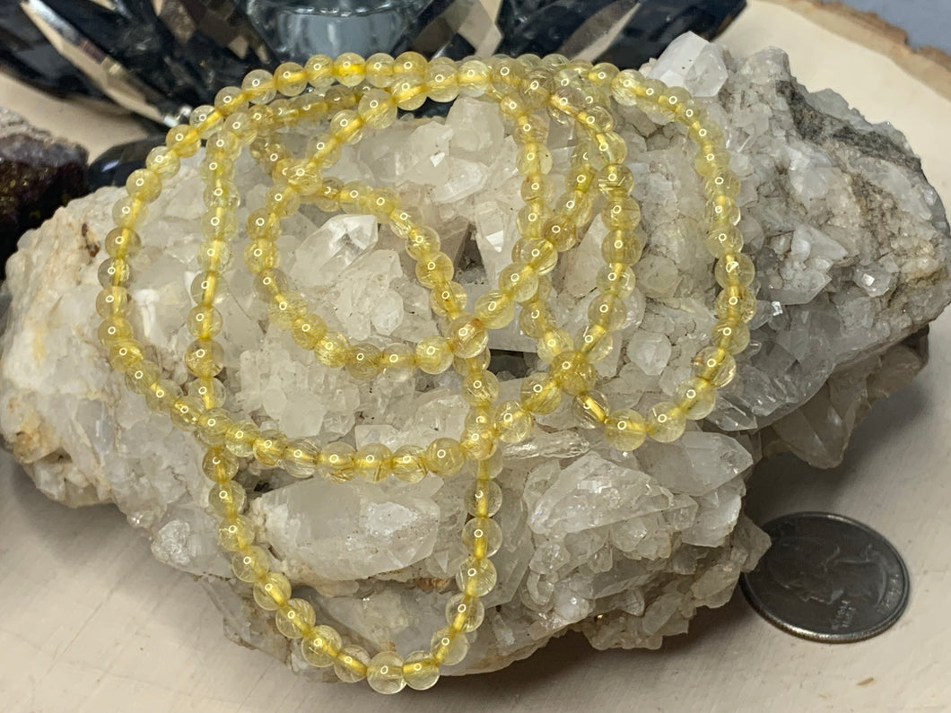 Golden Rutile Wrap Bracelet or Necklace