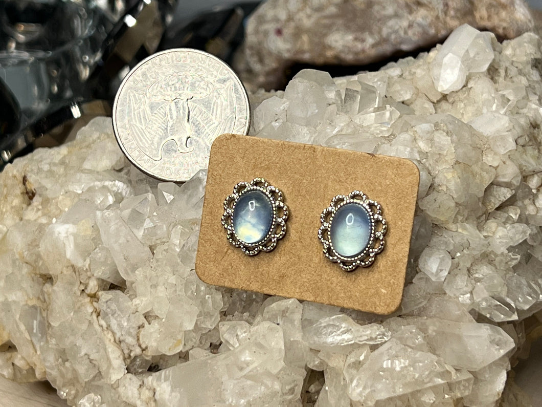 Aquamarine Sterling Silver Post Earrings