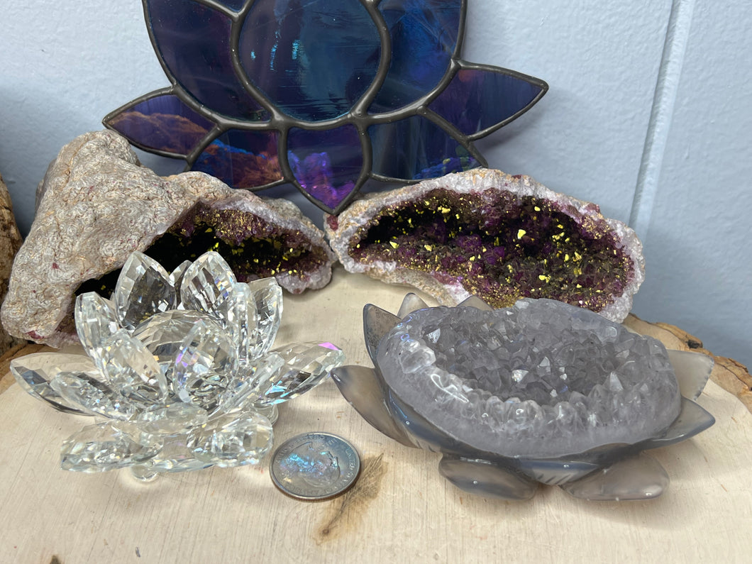 Druzy Agate Lotus