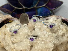 Load image into Gallery viewer, Amethyst Adjustable Sterling Silver Rings
