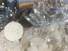 Load image into Gallery viewer, Herkimer Diamond Quartz Butterfly  Sterling Silver Earrings
