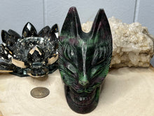 Load image into Gallery viewer, Ruby in Zoisite Kitsune Skull
