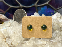 Load image into Gallery viewer, Blue Amber Sterling Silver Post Earrings
