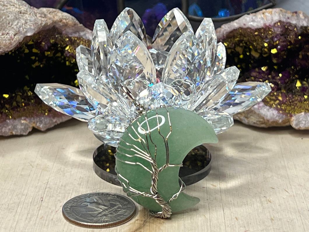 Tree of Life Wrapped Moon Pendant