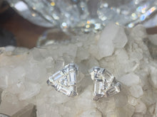 Load image into Gallery viewer, Herkimer Diamond Quartz Sterling Silver Baguette Style Earrings
