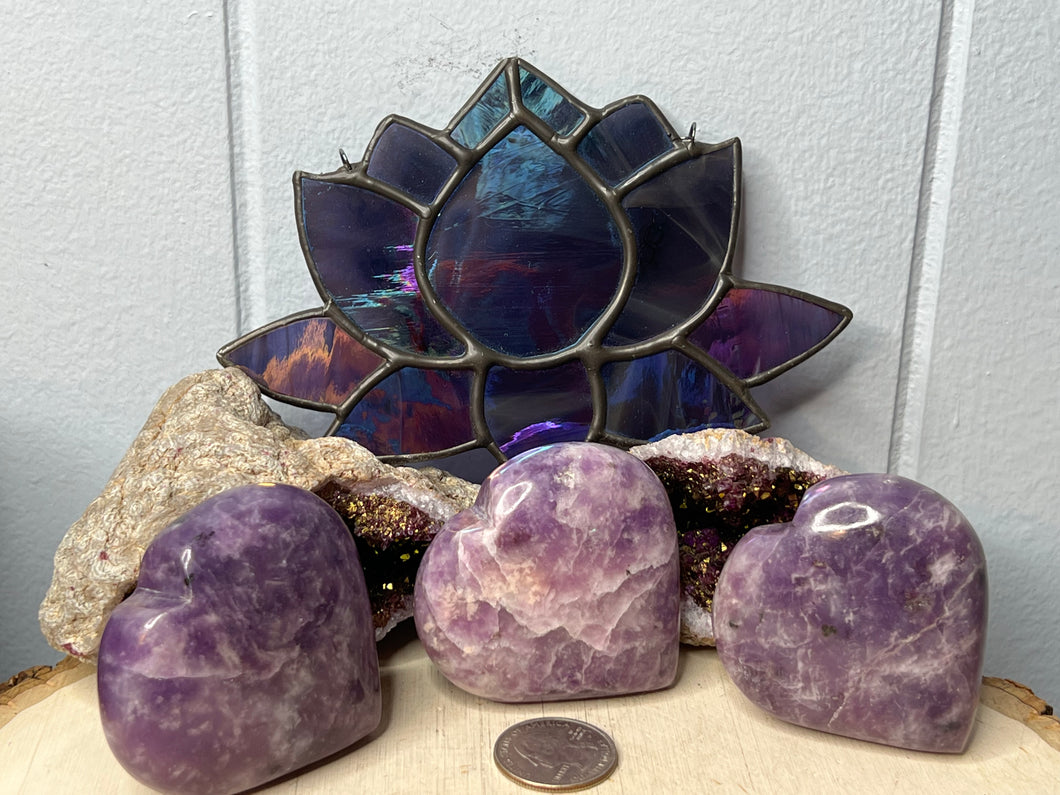 Lepidolite Hearts