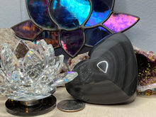 Load image into Gallery viewer, Rainbow and Silver Sheen Obsidian Hearts

