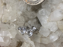 Load image into Gallery viewer, Herkimer Diamond Quartz Small Triangle Sterling Silver Earrings
