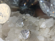 Load image into Gallery viewer, Herkimer Diamond Quartz Trillion Sterling Silver Earrings
