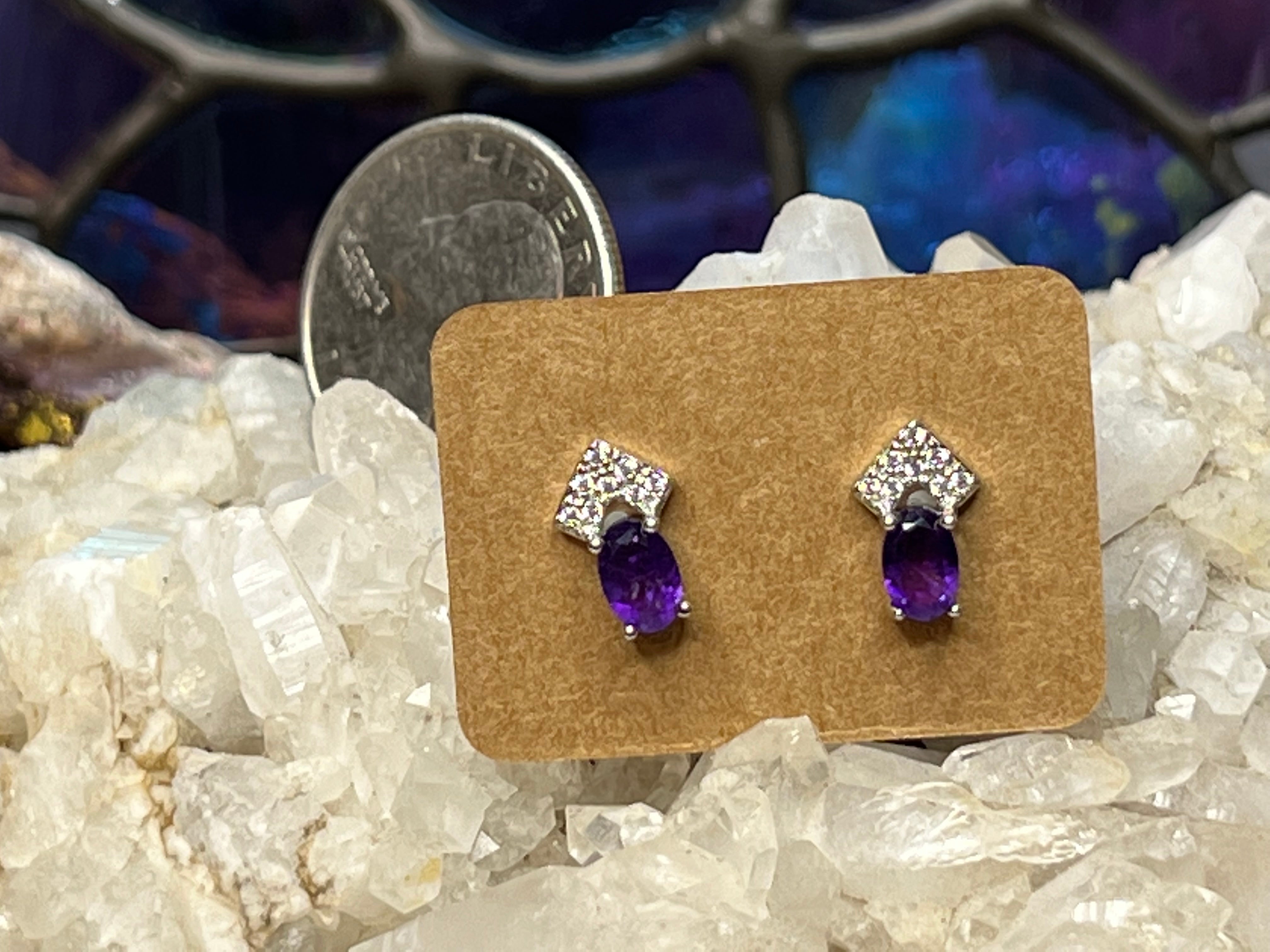 Amethyst Sterling Silver Post Earrings
