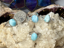 Load image into Gallery viewer, Larimar Adjustable Sterling Silver Rings
