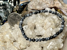 Load image into Gallery viewer, Snowflake Obsidian Bracelets
